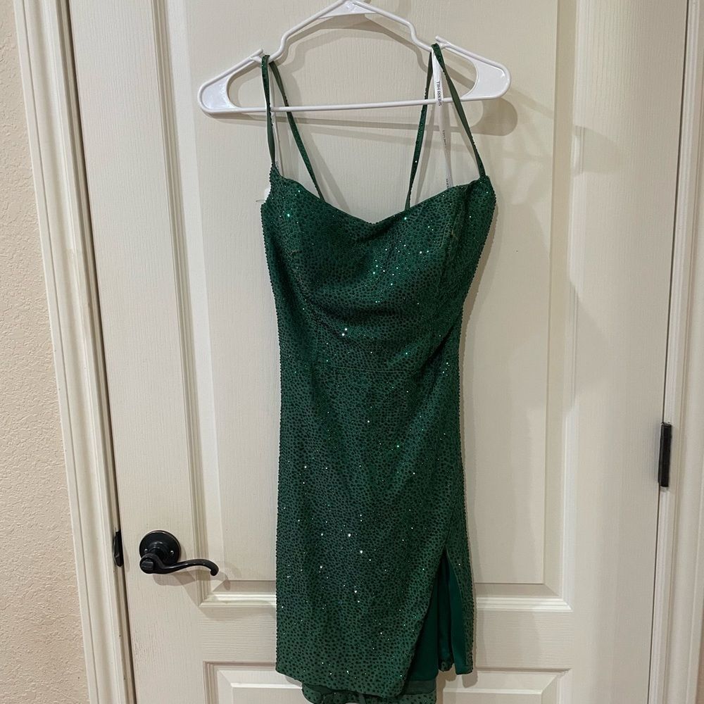 Sherri Hill Green Sparkly Sequin Dress Size 12 – Prom Formal Pageant Glam